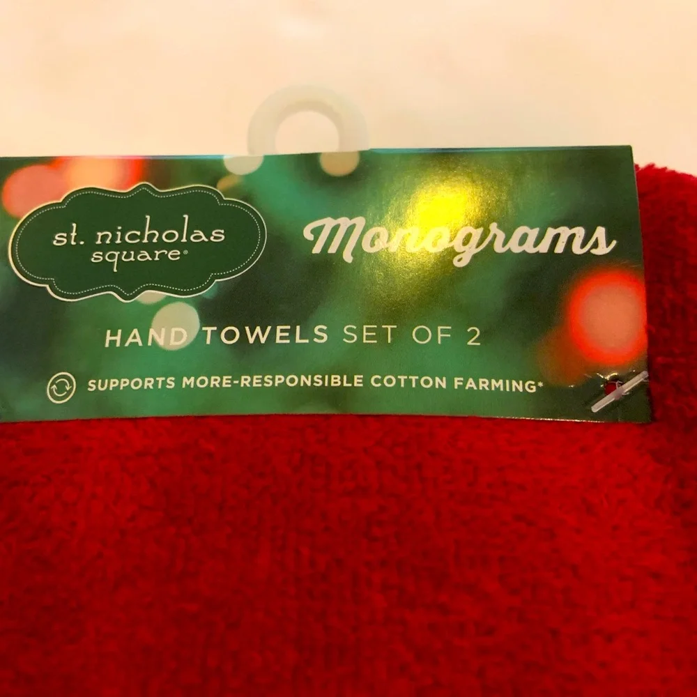 St. Nicholas Square Red Hand Towels Set